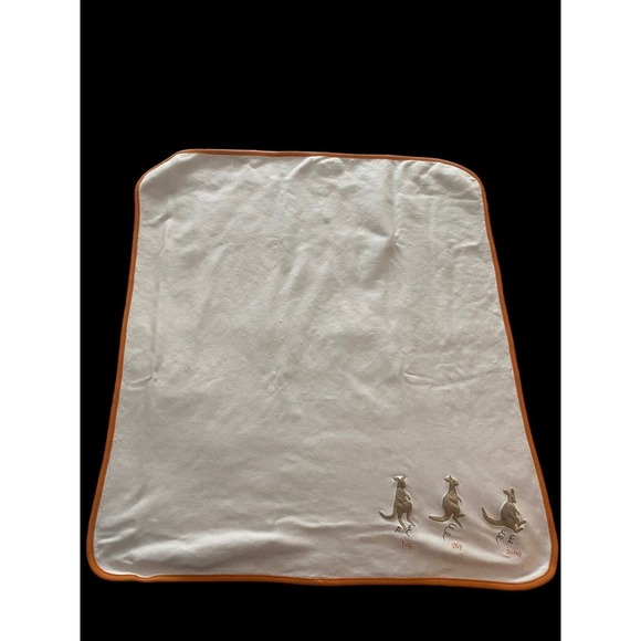 Gymboree Baby Blanket Kangaroo RARE Vintage 2000s Orange Knit 100% Cotton - Picture 3 of 13
